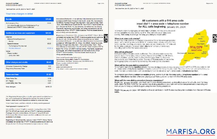 Blank USA Xfinity utility bill template in Word and PDF formats, 4 pages, version 3, 3 4 pages
